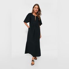 Our Fan Favorite Finley Flutter Sleeve Dress Has Been Updated In A Longer Length That'll Keep You Cool And Covered During The Warmer Months And Works As An Effortless Transition Into The Cooler Ones. In A Seasonless Color, This Maxi Has Oversized Flutter Sleeves And A V-Neckline That Make It The Perfect Wear With Anything Flirty Frock. From Work To Brunch, School Drop-Off To Al Fresco Happy Hour, There's No Occasion That The Finley Can't Handle. Notched Neckline Oversized Flutter Sleeves Side Se Old Navy Black Maxi Dress, Best Petite Maxi Dresses For Fall 2022, Black Flutter Dress, Flowy Daywear Maxi Dress, Flowy Unlined Maxi Dress For Daywear, Oversized Solid Maxi Dress For Spring, Oversized Maxi Dress For Spring Loungewear, Oversized Spring Maxi Dress For Loungewear, Spring Oversized Loungewear Maxi Dress