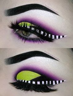 Halloween Eyeshadow, Pelottava Halloween, Costumes Scary, Beetlejuice Makeup, Holloween Makeup, Cute Halloween Makeup, Cool Halloween Makeup, Costumes Couples, Dramatic Eye Makeup