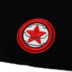 Embroidered patch on front Ribbed knit Imported Officially Licensed Marvel Merchandise Marvel Merchandise, Volkswagen Logo, Modern History, Knit Cap, Marvel Heroes, Winter Soldier, Embroidered Patch, Embroidered Patches, Sale Items