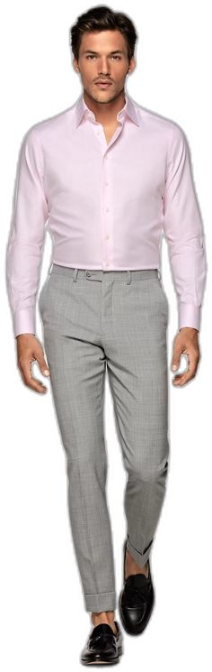 Pink Semi-formal Dress Shirt For Spring, Fitted Dress Shirt For Business, Pink Slim Fit Dress Shirt For Spring, Pink Slim Fit Dress Shirt For Semi-formal Occasions, Spring Slim Fit Pink Dress Shirt, Spring Pink Slim Fit Dress Shirt, Pink Long Sleeve Dress Shirt For Business Casual, Pink Business Shirt With Spread Collar, Pink Slim Fit Business Shirt