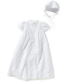 Feltman Brothers Baby Girls Newborn-3 Months Lace Detailed Christening Gown And Hat Set | Dillard's Fitted Gown With Lace Trim And Short Sleeves, Classic Fitted Baptism Dress With Lace Bodice, Fitted Baptism Dress With Lace Trim And Short Sleeves, Classic Fitted Gown For First Communion, Fitted Cotton Gown For Baptism, Classic Fitted Gown With Lace Trim, Feltman Brothers, Hunting Girls