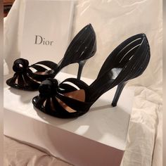 These Classic Dior Pumps Are In Great Condition And Include Their Original Box/Dustbag, And Heel Replacements. The Envelope Has Care Instructions. The Box Isn't In Perfect Shape Because It Was Used To Store These Beauties. Size 37.5 Dior Pumps, Classic Dior, Satin Pumps, Dior Shoes, Box Bag, Christian Dior, Patent Leather, Original Box