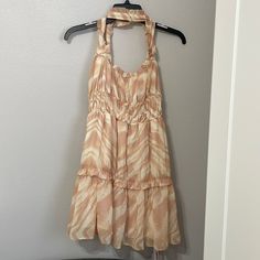 Nwt! Watercolor Stripes Create An Almost Tie Dye Effect Atop This Chic Little Sundress With Crisscrossed Back Straps. Beige Dress With Ruffled Straps For Vacation, Beige Beach Dress With Ruffled Straps, Beige Ruffled Strap Dress For Beach, Beige Ruffled Sleeveless Beach Dress, Beige Sleeveless Ruffle Dress For Beach, Beige Sleeveless Dress With Ruffles For Beach, Sleeveless Beige Sundress With Ruffles, Beige Sleeveless Sundress With Ruffles, Beige Sleeveless Ruffle Dress For Vacation