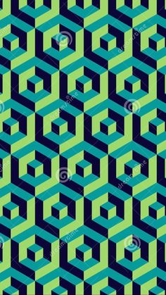 an abstract geometric pattern with blue and green colors stock photo - image 349784