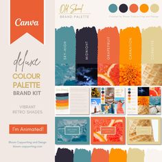 an assortment of color palettes for the brand