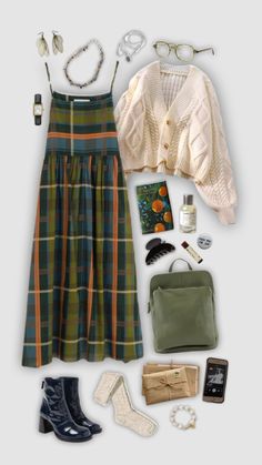 Cottagecore Outfits, Estilo Hippie, Aesthetic Vibes, Inspo Outfit, Green Outfit, Lookbook Outfits