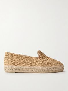 Castañer's 'Joaquina' espadrilles are entirely woven from raffia, grounding your outfit with their earthy, summery texture. Ideal in balmy climates, the weave makes them comfortably light and airy, too. Vacation Woven Leather Slip-on Espadrilles, Woven Slip-on Espadrilles For Vacation, Natural Woven Straw Espadrilles, Straw Slip-on Espadrilles For Vacation, Casual Woven Jute Espadrilles, Casual Jute Espadrilles With Woven Details, Natural Color Espadrilles With Woven Sole For Vacation, Woven Slip-on Espadrilles, Woven Straw Espadrilles With Round Toe