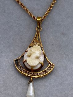 "Pretty Vintage \"New\" Cameo Pendant 14 inch Necklace . This may of been made for a Child." Cameo Pendant Necklace, Port Huron, Cameo Jewelry, Antique Pendant, Cameo Necklace, Cameo Pendant, Brown Bags, Gorgeous Necklaces, Beautiful Bags