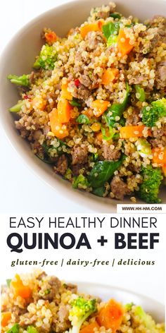 this healthy dinner is made with quinoa and beef