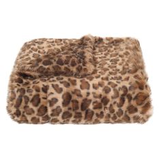 the leopard print dog bed is made from faux fur