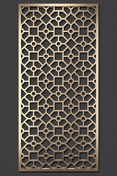 an intricate metal screen with geometric design