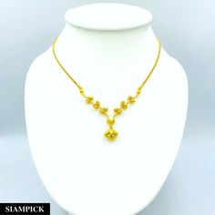 This Shop has a Special Free Gift (Chain) for Every Order. 😊🙏 Item including :1 x Necklace For: Women, Girl Type: GOLD PLATED over Brass, Nickel free Purity: 96.5% Surface: Shiny & Carved Length: ~ 18 inches Weight: ~ 14 grams Color: Yellow Gold ( slightly +/- from photo ) Handmade from Thailand. Thai gold plating technic really solid and stunning look. Rewarding your life from hard working, match up your dress, bridesmaid wedding engagement or a gift to someone special for you. The Crafts Flower Gold Necklace, Buddha Necklace, Amulet Necklace, Necklace Heart, Gold Chain Jewelry, Gold Birthday, Dress Bridesmaid, Bridesmaid Wedding, Charm Pendant Necklace