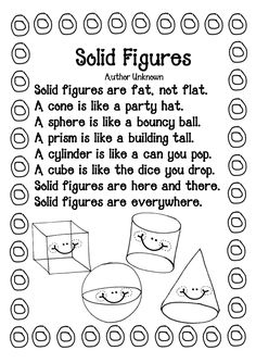 a coloring page with the words solid figures