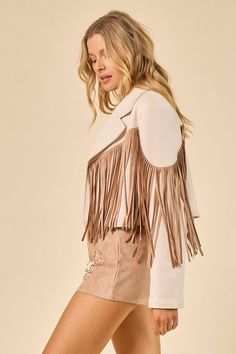 Soft Faux Suede Leather Fringe Back Motorcycle Jacket - Etsy Australia Beige Tasseled Outerwear For Spring, Chic Leather Jacket With Fringe For Fall, Fitted Outerwear With Tassels For Spring, Fitted Spring Outerwear With Tassels, Fitted Fall Outerwear With Tassels, Chic Fringe Outerwear For Spring, Beige Tasseled Spring Outerwear, Fall Leather Jacket With Tassels And Long Sleeves, Brown Tasseled Outerwear For Spring