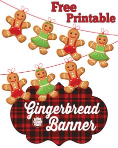 gingerbread bunnies are hung on a line with the words free printable