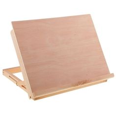 a wooden easel sitting on top of a white background