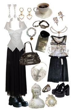 Pearl Outfit, Pleaded Skirt, Skirt Black And White, Black And White Style, Really Cute Outfits