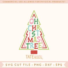 the christmas tree svg cut file is shown