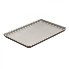 an empty baking pan on a white background