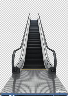 an escalator is shown with the stairs up to it and there are no people