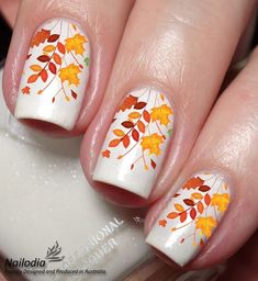 Fall Time Nails, Autumn Nail Art, Nail Stickers Designs, Trendy Nail Polish, Autumn Nail, Sassy Nails, Nail Art Sticker, Great Nails, Fall Nail Art