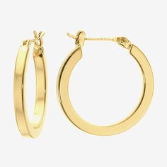 # Pieces In Set: 1 PairFeatures: In A Gift Box, Nickel FreeEarring Back: HingedMetal Color: YellowEarring Length: 23mmEarring Width: 2.5mmMetal: 24k Gold Over BrassCare: Polishing ClothCountry of Origin: Imported Classic Gold Hoop Huggie Earrings, Classic Gold Huggie Hoop Earrings, Classic Brass Hoop Earrings As Gift, Classic Gold-tone Hoop Earrings For Anniversary, Classic Gold Hoop Earrings With Lever Back, Cadmium-free Gold Hoop Jewelry, Nickel-free Classic Brass Hoop Earrings, Classic Small Hoop Brass Earrings, Classic Gold Tarnish Resistant Hoop Earrings