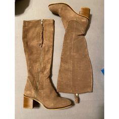 Brand New Steve Madden Lasso Boots Barely Used. Condition Is 9/10 Taupe Brown Color Suede Knee-high Boots With Round Toe, Medium Width Suede Knee-high Boots With Round Toe, Phone Holster, Walker Boots, Fit N Flare Dress, Steve Madden Shoes, Boot Sandals, Rain And Snow Boots, Snow Boots