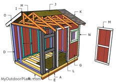 an outhouse with the measurements for it to be built