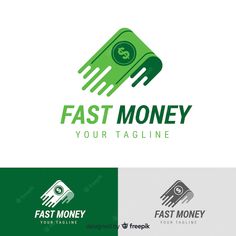 the fast money logo is green and white