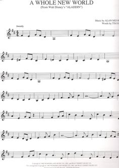 sheet music for the new world