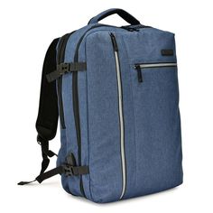 Travel Select's Grayville 17 in. Multifunctional Tech Backpack is your stylish companion on the move. Crafted with water-resistant 600D brushed polyester, it features a built-in USB port for convenient charging. With 2 front zippered pockets, 2 large compartments, multiple organizer pockets, compression straps, and a built-in key hook, it keeps you organized. The expansion gusset adds packing space, and the padded 15 in. laptop compartment ensures your tech is secure. Comfort is key with padded adjustable shoulder straps and an ergonomic airflow back panel. The luggage loop allows easy portability by sliding through luggage handles. Stay connected and organized with this sleek, functional backpack. Versatile Blue Backpack For Outdoor Activities, Blue Nylon Bag With Anti-theft Pocket, Blue Nylon Backpack For Commuting, Functional Blue Waterproof Backpack, Functional Blue Backpack With Anti-theft Pocket, Blue Waterproof Functional Backpack, Blue Travel Backpack Luggage, Functional Blue Backpack Luggage, Blue Waterproof Backpack For Daily Use