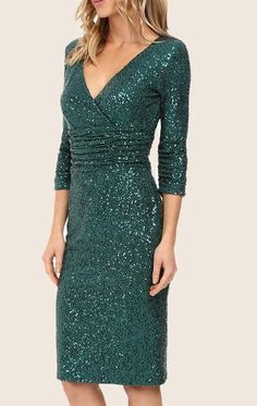 Dress Midi Party, Winter Cocktail Dress, Fall Cocktail Dress, Cocktail Dress Midi, Emerald Green Cocktail Dress, Cocktail Dresses With Sleeves, Mint Dress, Cocktail Dress Prom, Sequin Cocktail Dress