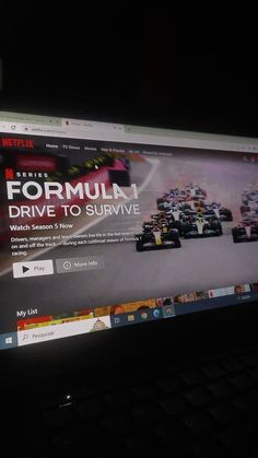 a computer screen showing the formula drive to survive website