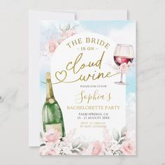 The Bride Is On Cloud Wine Bachelorette Itinerary Invitation Cloud Wine Bachelorette, On Cloud Wine Bachelorette, On Cloud Wine, Wine Bachelorette, Itinerary Invitation, Bachelorette Itinerary, Graduation Announcements, Graduation Invitations, Wedding Shower