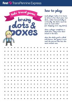 a page with dots and boxes on it