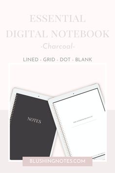 a notebook with the words, essentials and notes on it