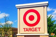 a target sign in front of a building