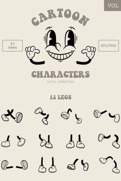 cartoon characters with different expressions for each character in the game, including head and arms