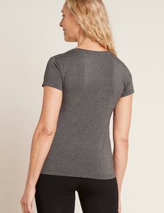 PRODUCT DETAILS THE V-NECK SHIRT – LIGHTWEIGHT, ULTRA-SOFT, RELAXED SLIM FIT. Life gets complicated. Which is why we keep our everyday essentials as simple and understated as possible. Take our V-Neck T-Shirt. It's a timeless, clean-cut staple. Tailored for a contoured, feminine shape, this essential v-neck t-shirt is made from our signature jersey fabric – a luxe, ultra-comfy jersey with the perfect amount of flattering stretch. Tops for women are at their best when they combine style with simp Petite Curvy, Bamboo Fabric, Neck Shirt, Hip Length, Jersey Fabric, Breathable Fabric, Everyday Essentials Products, V Neck T Shirt, Womens Tees