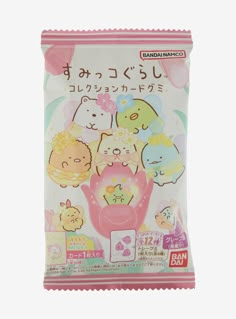 a package of japanese candy with cats on it