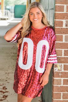 Garnet Sequin Jersey Dress | Garnet Sequin Gameday Dress | Wild Mabel – L. Mae Boutique Spring Sequin Dress With Contrast Sequin And Short Sleeves, Spring Sequin Dress With Contrast And Short Sleeves, Glamorous Short Sleeve Sequin Dress With Contrast Sequins, Glamorous Short Sleeve Contrast Sequin Dress, Glamorous Short Sleeve Sequin Dress With Contrast, Party Season Short Sleeve Sequin Dress, Holiday Short Sleeve Dress With Contrast Sequin, Summer Short Sleeve Sequin Dress, Short Sleeve Glitter Dress For Party Season