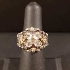 This Is The Iconic Bixby Floral Design With The Signature 18k Flower Accents. This Item Is From My Personal Collection. I Purchased It New. Barbara Bixby Rings, 6 Rings, Ring Color, Dream Jewelry, Flower Ring, White Topaz, Womens Jewelry Rings, Topaz, Floral Design