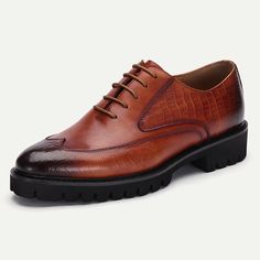 Category:Oxfords; Upper Materials:Leather,Cowhide; Lining Materials:Leather; Season:Fall,Winter; Gender:Men's; Toe Shape:Round Toe; Outsole Materials:Rubber; Closure Type:Lace-up; Function:Comfortable,Breathable,Slip Resistant; Listing Date:08/12/2024; 2024 Trends:Brogue Oxford Brogues, Brown Fall, Leather Oxford Shoes, 2024 Trends, Mens Oxfords, Classic Design, Dress Shoes Men, Oxford Shoes, Brown Leather