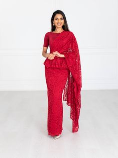 Limited Edition Lace Saree – TiaBhuva.com Lace Saree, Wedding Guests, Scalloped Edge, Sarees Online, Classic Looks, Floral Lace, Red Carpet, Lilac, Limited Edition