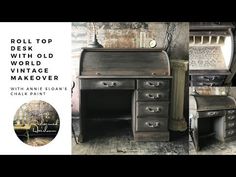 an old wooden desk has been painted with annie sloan's chalk paint