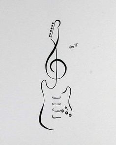 Unique guitars Music Guitar Tattoo, Tattoo Music, Music Note Tattoo, Note Tattoo, Tattoo Sketch