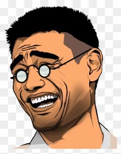 a man with glasses on his face looking at the camera, cartoon character png and psd