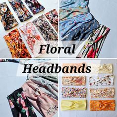 These beautiful floral fabric headbands are now available for a limited time! Each band is made up of a double brush poly material making it super stretchy and comfy! Comes in 4 sizes: -Adult -Child  -Baby 0-6M -Baby 6-12M This set is machine washable/low-tumble dryer safe.  Shipping information: 5-7 buisness days (M-F) within time of purchase.  For more questions, please contact us. Thank you! Headband Flowers, Spring Headband, Headband Fabric, Twisted Turban Headband, Turban Headband, Child Baby, Fabric Headbands, Twist Knot, Turban Headbands