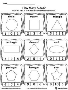 printable worksheet for comparing shapes and numbers