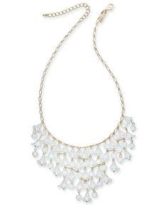 Elevate your look with the luminous beauty of this INC International Concepts® statement necklace.


 	Set in gold-tone mixed metal; plastic
 	Approx. length: 18" + 3" extender; approx. drop: 2-3/5"
 	Lobster clasp closure Winter Shoe Trends, Flower Statement Necklace, Fashion Jewelry Necklaces, Party Shoes, Flower Necklace, Inc International Concepts, Fashion Watches, Necklace Set, Indiana